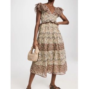 Sea Marlee Print Flutter Sleeve Dress